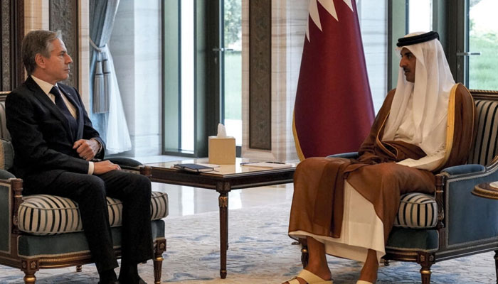 US Secretary of State Antony Blinken meets with Qatars Emir Sheikh Tamim bin Hamad al-Thani. — AFP/File