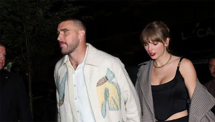 Travis Kelce with Taylor Swift at SNL after party