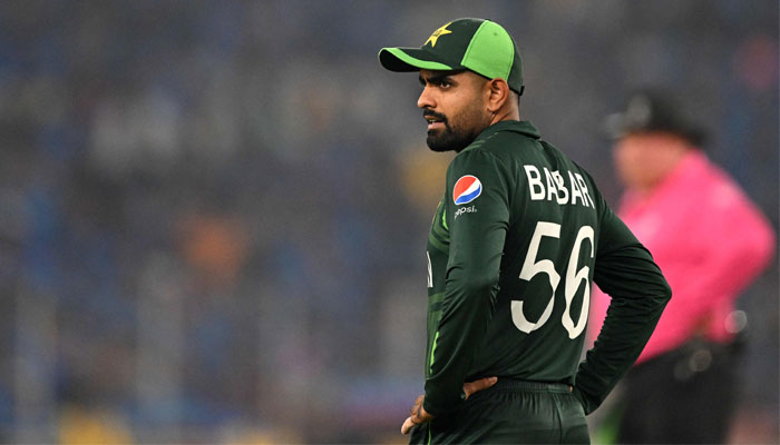 Pakistans captain Babar Azam fields during the 2023 ICC Mens Cricket World Cup one-day international (ODI) match between India and Pakistan at the Narendra Modi Stadium in Ahmedabad on October 14, 2023. — AFP