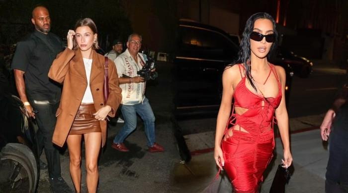 Hailey Bieber steps out in glamour at Kim Kardashian birthday party