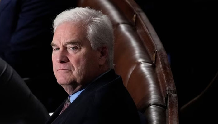 US House Majority Whip Rep. Tom Emmer watches as the House of Representatives votes for a third time on whether to elevate Rep. Jim Jordan to Speaker of the House in the US Capitol on October 20, 2023 in Washington, DC. — AFP