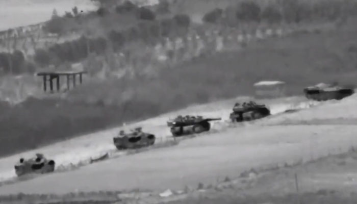 Israeli tanks can be seen entering the Gaza Strip in a nighttime raid. — Screengrab/X/@IDF