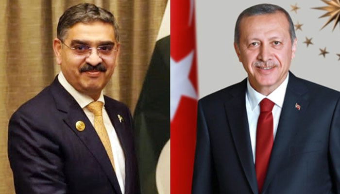 Caretaker Prime Minister Anwaar-ul-Haq Kakar (left) and Turkish President Recep Tayyip Erdogan. — PID/Presidency of the Republic of Turkiye
