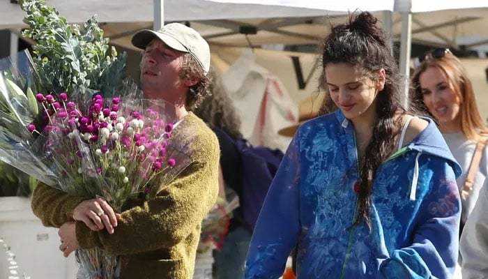 Jeremy Allen White and Rosalía spotted at Farmers Market.