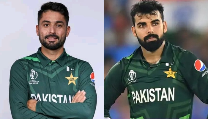 Pakistan leg-spinner Abrar Ahmed (left) and vice-captain Shadab Khan. — ICC/AFP/File