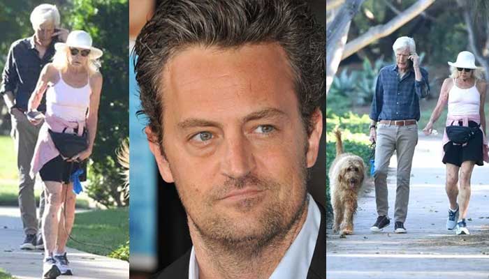 Matthew Perrys heartbroken parents spotted walking with dog ahead sons funeral