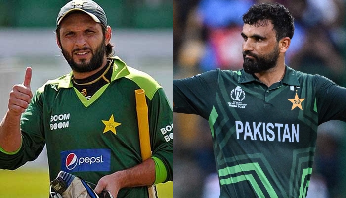 Pakistans former captain Shahid Afridi (left) and top-order batter Fakhar Zaman (right). — AFP/File