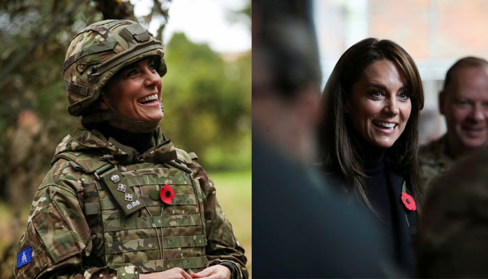 Kate Middleton wears camo to her regiment in new royal title debut