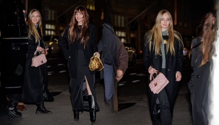 Sophie Turner enjoys night out with Dakota Johnson amid romance with Peregrine Pearson