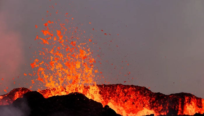 A volcanic eruption near Litli Hrutur, southwest of Reykjavik in Iceland. — AFP/File