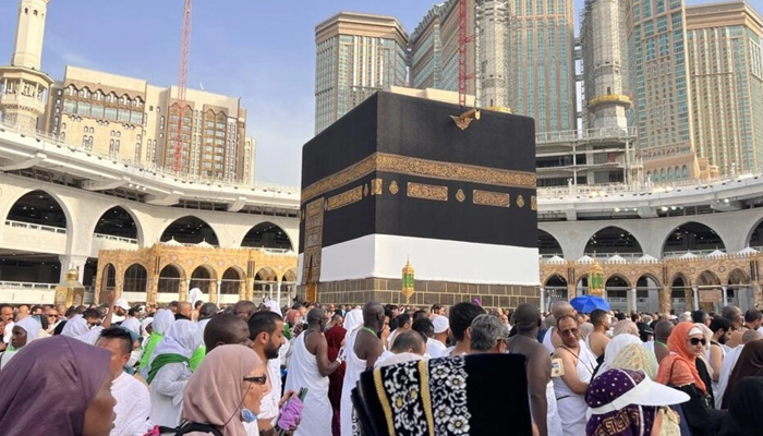 Muslim pilgrims gather around the holy Kaaba at the Grand Mosque in the holy city of Makkah on June 24, 2023, as they arrive for the annual Haj pilgrimage. — AFP