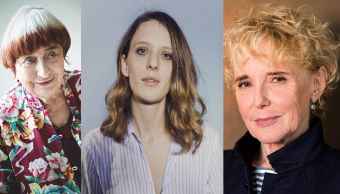 Agnès Varda,(L)  Mia Hansen-Løve (C) and Claire Denis (R)