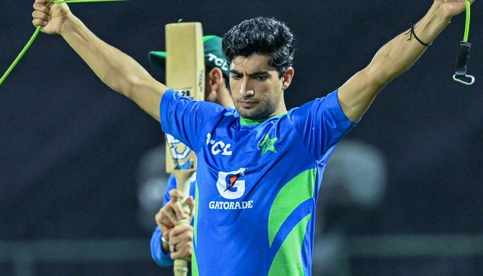 Pakistans Naseem Shah attends a practice session at the Pallekele International Cricket Stadium in Kandy on September 1, 2023, on the eve of their Asia Cup cricket match against India. — AFP