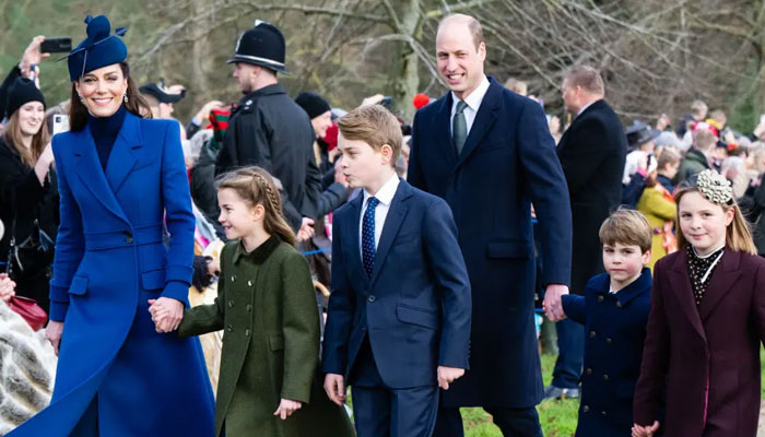 Prince William, Kate Middleton match in chic blue ensembles with kids on Christmas