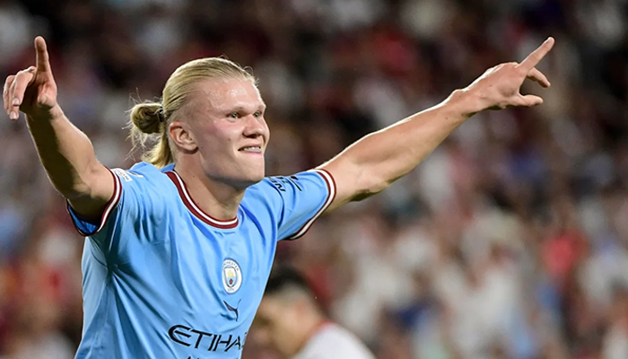 Manchester City striker Erling Haaland scored 50 goals for club and country this year. — AFP