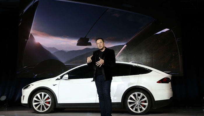 Tesla CEO Elon Musk speaks during an event to launch the new Tesla Model X Crossover SUV on September 29, 2015, in Fremont, California. — X/@justinsullivan