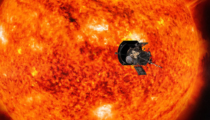 An illustration depicting Nasas Parker Solar Probe near the sun. — Nasa