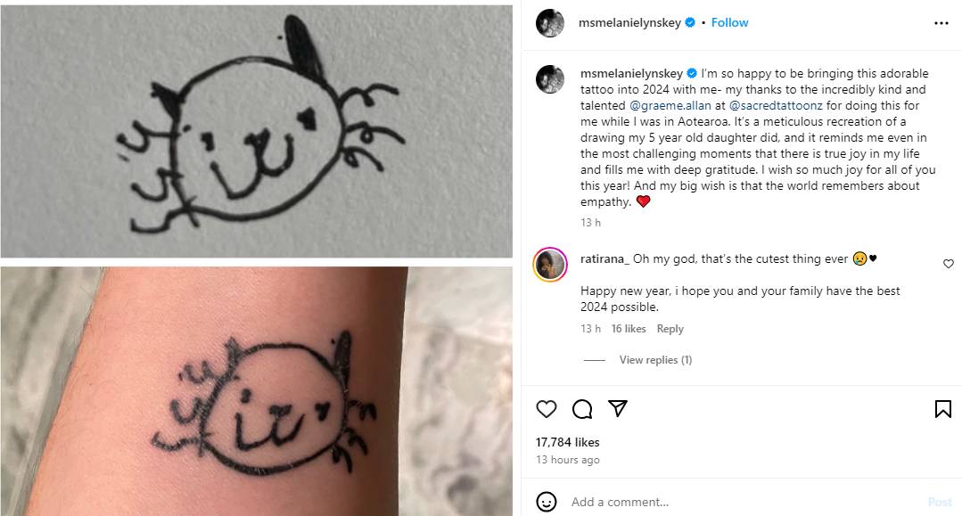 Melanie Lynskey likens her new tattoo to ‘true joy’ in her life: Pic