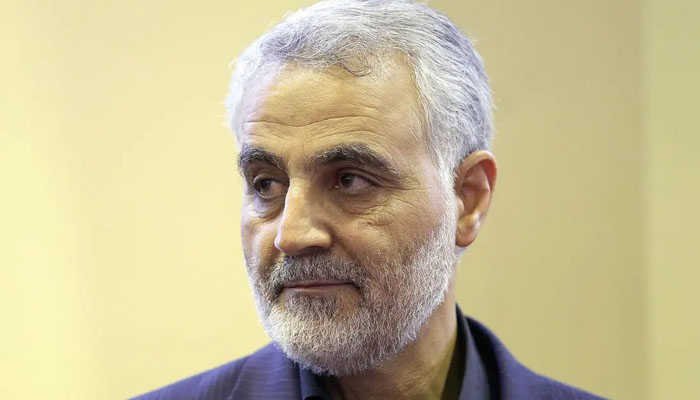 General Qassem Soleimani gestures during a gathering. — AFP/File