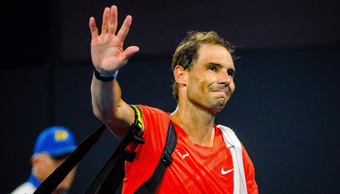 Spains Rafael Nadal reacts as he leaves the court after his loss against Australias Jordan Thompson at their mens singles match during the Brisbane International tennis tournament in Brisbane on January 5, 2024. — AFP