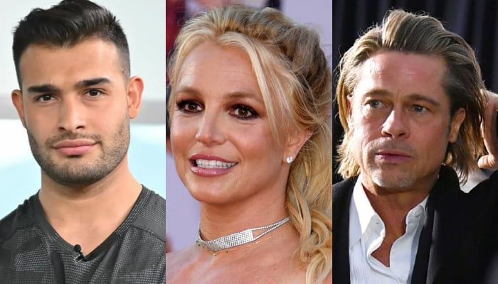 Sam Asghari uses Britney Spears to pose with Brad Pitt