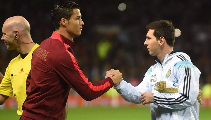 Lionel Messi and Cristiano Ronaldo spotted together in a stadium. — AFP/File