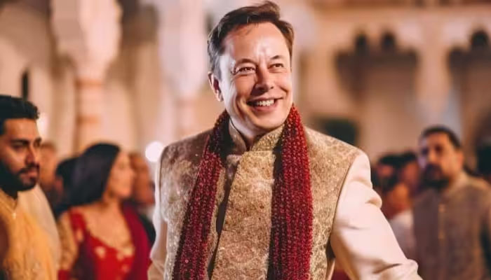 Elon Musk gestures during a gathering in India. — X/@cb_doge