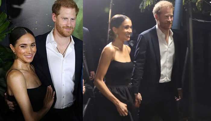 Meghan Markle shows off her missing engagement ring as Harry returns her smile