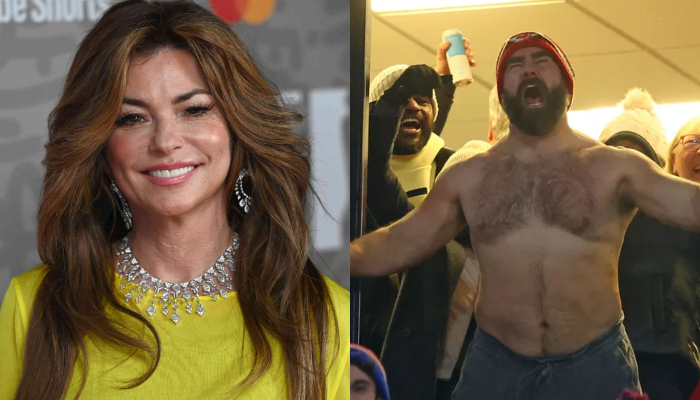 Shania Twain and Jason Kelce got connected over hilarious shirtless meme