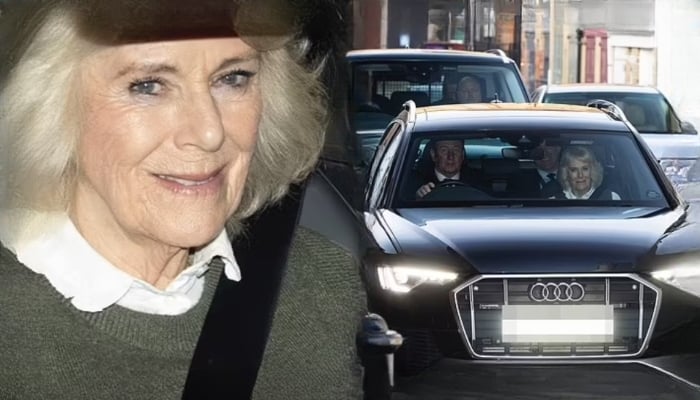 Queen Camilla looked content as she left the private hospital