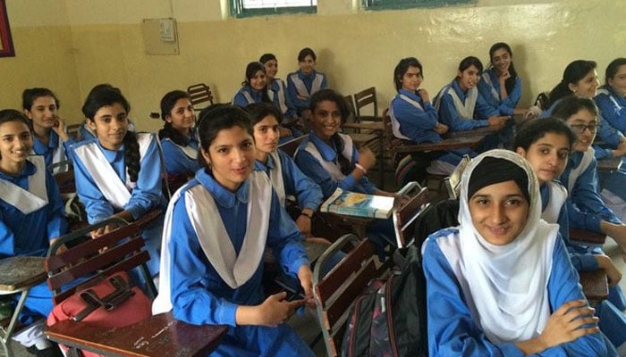 Students at an Islamabad School. — X/@Shaimaakhalil/File