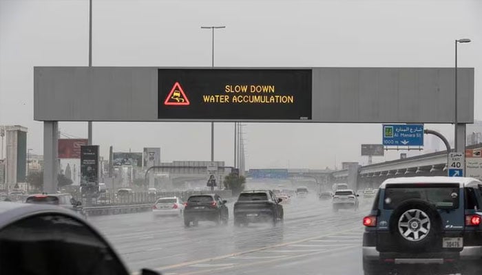 Drivers have been urged to take care on the roads on Sunday as wet weather hit parts of the UAE. —The National