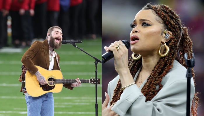 Andra Day and Post Malone perform at Super Bowl 2024 special