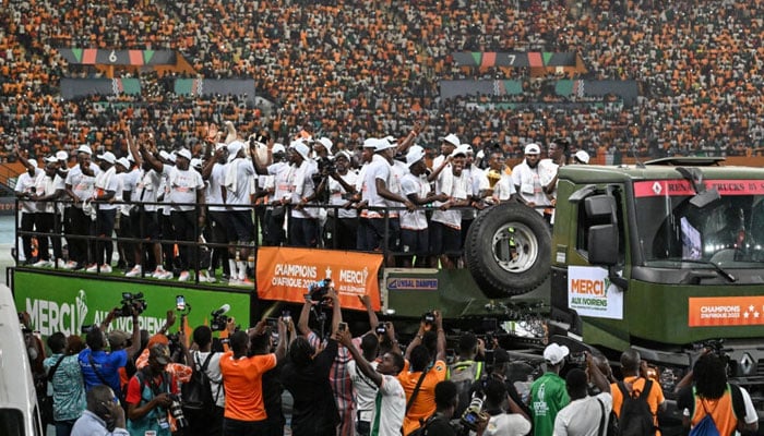 Ivory Coast on their AFCON victory parade. — AFP