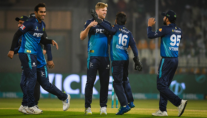 Multan Sultans players celebrate wicket during the match against Islamabad United at Pakistan Super League (PSL) 9 on February 20, 2024. — PCB