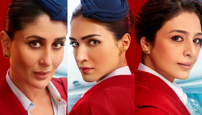 Kareena Kapoor, Tabu, Kriti Sanon look glamorous in Crew poster