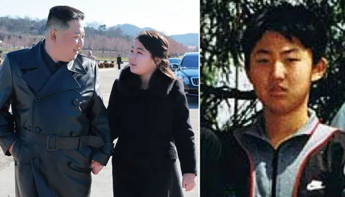 North Korean dictator Kim Jong Un with his favoured child, Kim Ju-ae (left) and an image of a younger Kim Jong-un thought to resemble is secret son. — Pen News/AFP/File