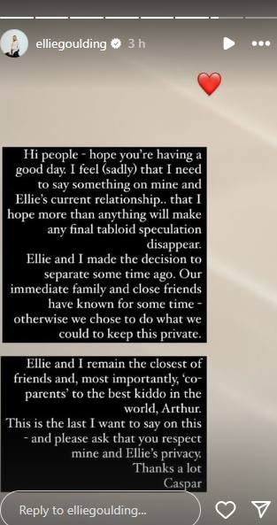 Ellie Goulding, her former husband Caspar finally break silence on divorce