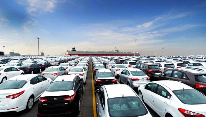 Cars parked at a port. — Automative Logistics/File