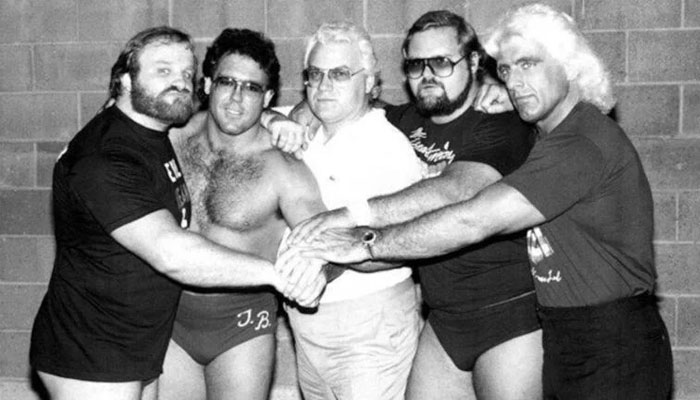Members of The Four Horsemen Ole Anderson, Ric Flair, Arn Anderson, and Tully Blanchard. — WWE/File