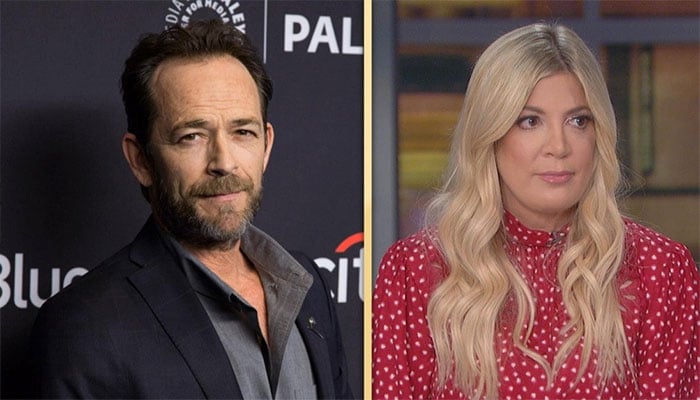 Luke Perry engages in heated exchange with Tori Spellings partner, book exposes.