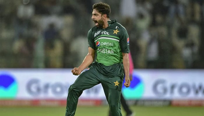 Pakistans pacer Haris Rauf celebrates his wicket at a match in Asia Cup in this file photo. — AFP