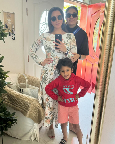 Sania Mirza with her son and sister. — Instagram
