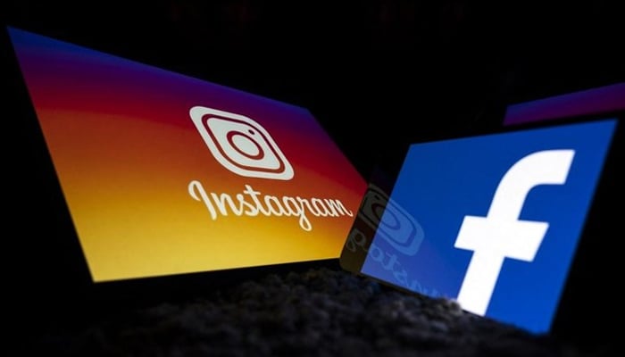 Logos of Instagram and Facebook on tables. — AFP/File