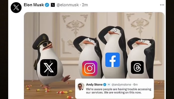 Elon Musk, sosyal medya uygulamasının Meta rakipleri Instagram, Facebook ve Threads'den üstün olduğunu öne süren bu tweet'i paylaştı.  — X/@elonmusk
