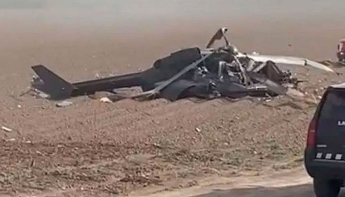 An image of the helicopter crash near the US-Mexico border. — The Mirror/File