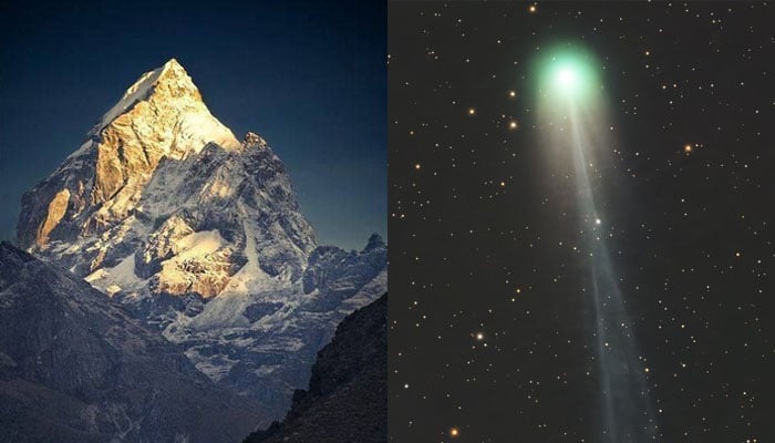 12P/Pons-Brooks Kuyruklu Yıldızı ve Everest Dağı'nın görüntüleri.  — Aristokrat/Pinterest/Dosya