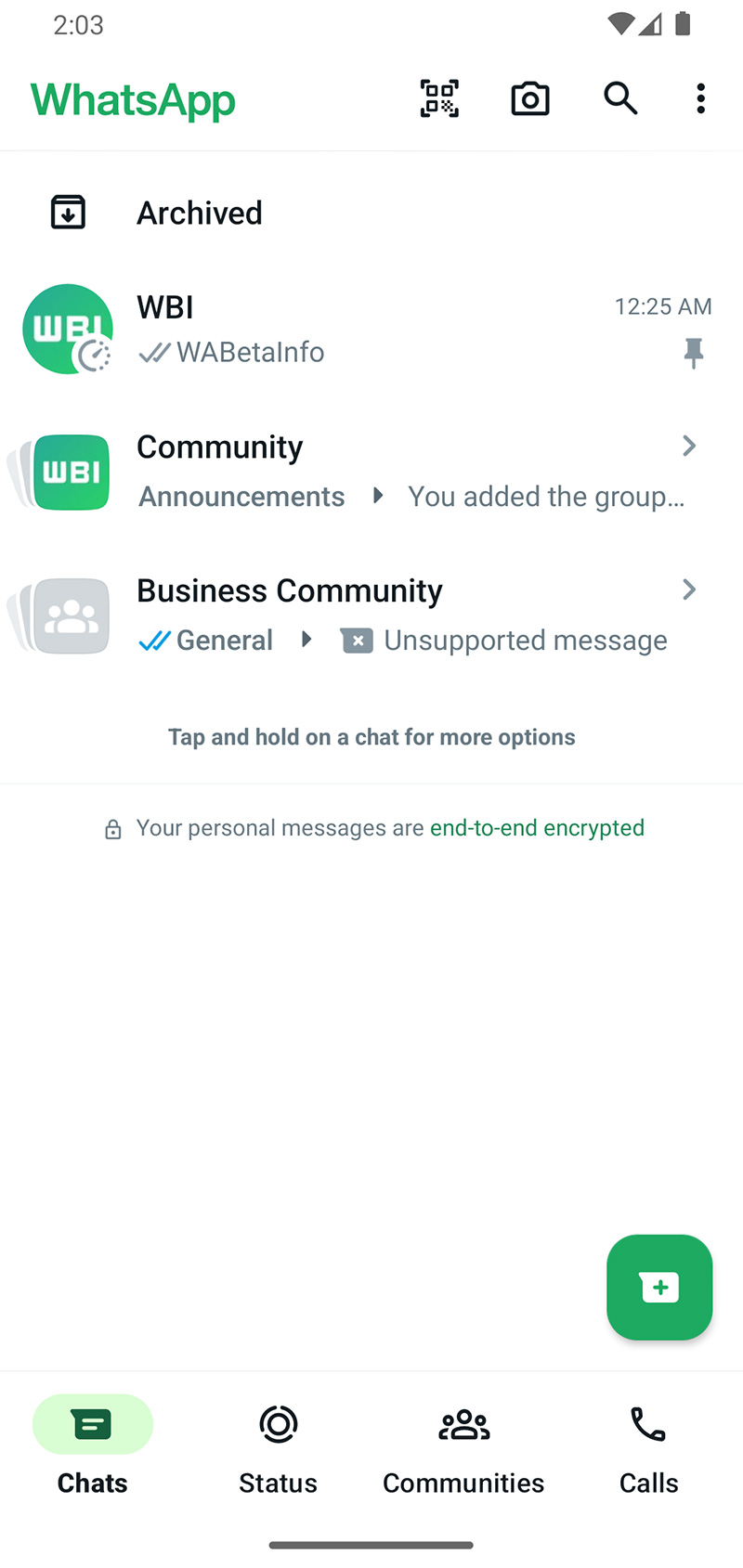 WhatsApp'ın UPI QR Kod tarama özelliğinin ekran görüntüsü.  — WABetaInfo.com