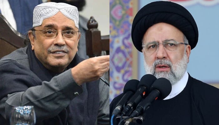 President Asif Ali Zardari (left) and Iranian President Seyyed Ebrahim Raisi. — AFP/Files