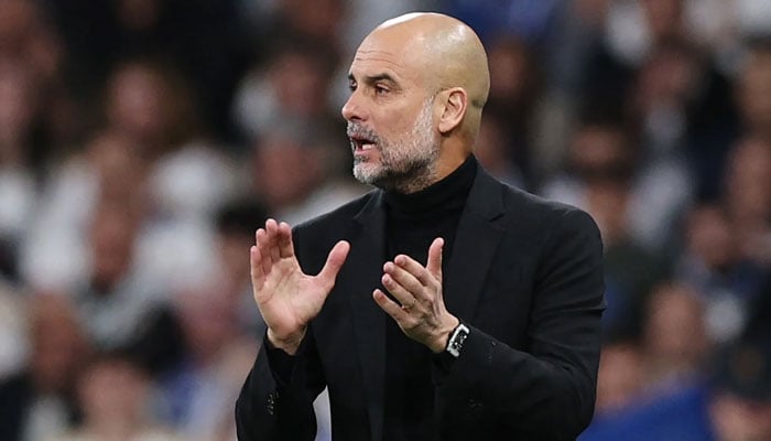 Pep Guardiola wears limited edition watch during Man City vs Real Madrid. — X/File